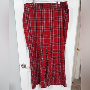 Lane Bryant Red Plaid Wide Leg Pants